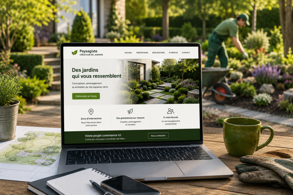 Site de paysagiste optimisé pour attirer des clients dans sa zone d’intervention