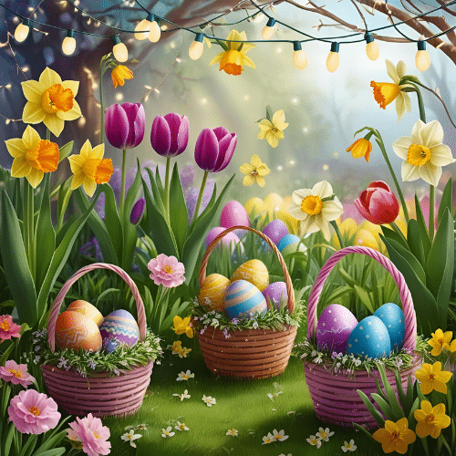 Idée d'aménagement festif pour le jardin à Pâques
