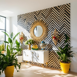 Mur à effet ombré ou géométrique