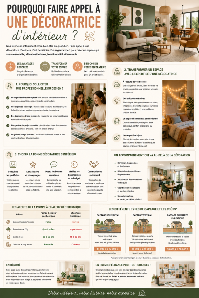 Décoratrice d’intérieur présentant un projet d’aménagement dans un salon moderne et chaleureux avec mobilier design et décoration harmonieuse.