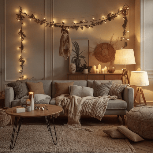 Salon réaménagé pour Noël